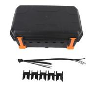 Caja de Conexiones de Cables Estanca IP54 |Caja Eléctrica Exterior de 5 Entradas de Cables para Cables/Luces LED |Montaje en pared 390 x 126 mm ABS ignífugo (Black)