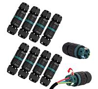 Caja de conexiones de conector de cable Exterior 3 Polos, conector de cable de 2 vías impermeable IP68, manguito de conexión de cable subterráneo para diámetro de cable de Ø5-12 mm (8 pack)