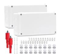 Caja de Conexiones Estanca IP65,2 Piezas Cajas de Conexiones 20*10* 7cm,Caja Estanca Exterior Electrica,Caja de Conexiones Electricas,Caja Conexiones Electricas,Caja Electrica para Conexión de Cables