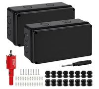 Caja de Conexiones Estanca IP65,2 Piezas Cajas de Conexiones,Caja Estanca Exterior Electrica,Caja de Conexiones Electricas,Caja Conexiones Electricas,Caja Electrica para Conexión de Cables(20*10* 7cm)