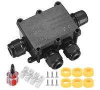 Caja de Conexiones Estancas IP68, Caja Estanca Exterior Electrica, Conector de Cable Electricidad Estanco de 4 Vías, con Destornillador, 2 x Ø4-9mm-2 x Ø9-14mm