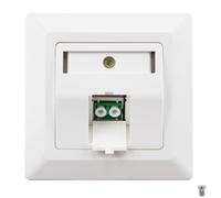 Caja de Conexiones Fibra Óptica Empotrada y Superficie 1 x Dúplex LC/APC Monomodo, Keystone, Compatible para FTTH, Conector y Adaptador LC/APC, Blanca