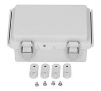 Caja de Conexiones Impermeable ABS, Caja Eléctrica 100x150x70mm, Gris - Protección IP67, Diseño de Bisagra con Cierres de Acero Inoxidable, Uso Exterior e Industrial