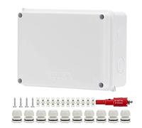 Caja de conexiones impermeable IP65, caja de distribución empotrada: Aicharynic caja de derivación de ABS, caja de conexión, 15 x 11 x 7 cm, caja de conexión para 6 -12 mm de diámetro