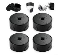 Caja de conexiones impermeable IP66, paquete de 4 para cámaras de seguridad domo diseñadas para montaje en pared y techo en condiciones húmedas o polvorientas (negro)