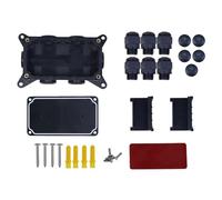 Caja de conexiones impermeable IP68 compatible con WAGO 221-412/413/415, entrada de cable de 6 vías para conexiones eléctricas al aire libre (negro)