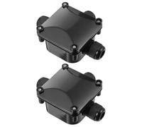 Caja de Conexiones para Exterior 2 Piezas 3 Vías Plástico Negro 450v 24a