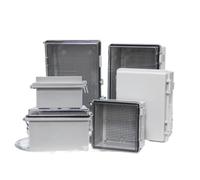 Caja de conexiones resistente a la intemperie Caja de conexiones eléctricas Proyecto Cubierta gris/transparente Compartimento de batería Caja electrónica(210x210x110mm,Gray Cover)