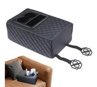 Caja de consola para reposabrazos de asiento trasero, 14.4 x 9.6 x 5.5 pulgadas, almohadilla elevadora para reposabrazos de automóvil, reposabrazos trasero versátil con portavasos, organizador de