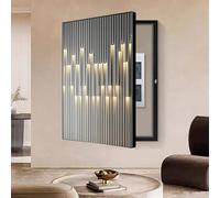 Caja De Contadores Pintura Decorativa Vertical Pintura Mural de Cajas de Distribución Eléctrica, Tapa Abatible Contadores Electricos, Ideal para Entrada, Pasillo(Black 2,40 * 50cm/15.7 * 19.7in)