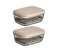 Caja De Contenedor Jabón Moderna 2 Uds Caja Soporte A Prueba Fugas Doble Capa para Viajes Uso Doméstico Soporte Esencial para Baño con Drenaje Y Cubierta