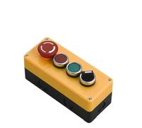 Caja de control de interruptor de botón, botón de arranque automático manual de plástico, caja impermeable, parada de emergencia eléctrica industrial LA38(Beige)