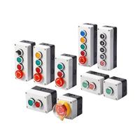 Caja de control de interruptor de botón, botón de arranque automático manual de plástico, caja impermeable, interruptor de parada de emergencia industrial eléctrico(Yellow)