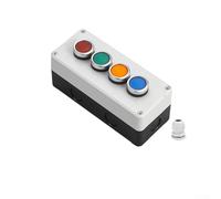 Caja De Control De Interruptor De Botón De 22mm Con Diseño Modelo De 4 Bits Compatible Con Disposiciones De Panel De Control Estándar(1)