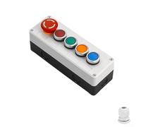 Caja de control de interruptor de botón industrial de 22 mm impermeable y a prueba de polvo con tipos de operación de autorestablecimiento y autobloqueo y clasificación de corriente de 10 A (2)
