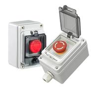 Caja de Control de parada de emergencia 1NO 1NC /2NC, interruptor de botón for exteriores, cinta de Cassette, 1 Uds.