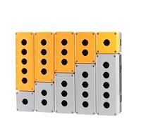 Caja de control interruptor botón resistente al agua, caja indicadora industrial 12345 agujeros, 22mm, 1 Uds(1 hole,White)