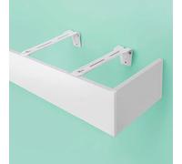 Caja de cornisa extra larga para ventana de 6,4 m, panel Ain Pelmet para montaje en pared, diseño sin riel, barra Ain de doble riel, elegante decoración del hogar, tela de fácil instalación