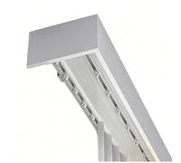 Caja de cortina opaca con doble riel para montaje en pared y techo, cubierta de barra de cortina