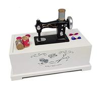 Caja de costura de madera blanca - Caja para máquina de coser decorativa - Caja de costura, cesta de costura, caja de accesorios de costura