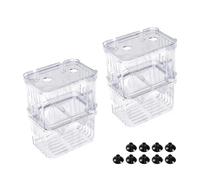 Caja de cría de acuario, 2 unidades, para acuarios, acuarios, contenedores de cría, caja de aislamiento de peces de plástico con ventosas para gambas, peces pequeños