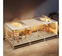 Caja de cría de animales transparente con almohadillas cifradas y diseño de bandeja, ideal para pollos, codornices, hurones, chinchillas y cobayas