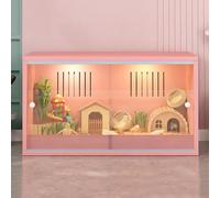 Caja de Cría de Gallinas Rutin, Casa para Patos Específica para Mascotas, Villa Golden Bear, Jaula Ajardinada para Palomas y Hámsters(Pink)
