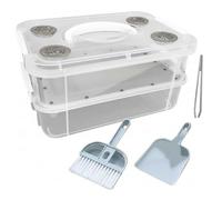 Caja de cría de Gusanos de la harina, Kit de cría de Gusanos de la harina, Caja Transparente con Filtro de separación de excrementos - Hábitat para de la, cucarachas Dubia, g
