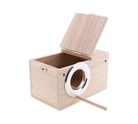 Caja de cría de madera para loros, 29,5 cm, para pájaros pequeños | Esta caja de cría de pájaros de madera ofrece un refugio seguro al aire libre para que los pájaros pequeños descansen y crían