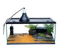 Caja de cría de Mascotas, Acuario de Vidrio Transparente HD, Tanque de Paisaje Ornamental Multifuncional, fácil de Limpiar (Negro 60 * 30 * 28cm)