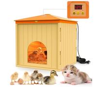 Caja de cría de pollitos, 50 W y calentador de gallineros con control automático de temperatura, ventilador y luz LED, para pollitos, patitos y codornices