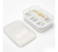 Caja de cría de Reptiles de 12 Rejillas, incubadora de Huevos de Reptiles, Caja de incubación, incubadora Profesional de plástico Transparente con termómetro, 6,4 x 4,3 Pulgadas