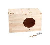 Caja de cría para Mascotas de Madera Natural, casa de anidación para Animales pequeños para el apareamiento de Chinchillas y Ardillas, Jaula de Madera Duradera con Puerta de fácil