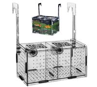 Caja de cría para pecera, caja de cría de peces, criador de aislamiento transparente para pecera, 8 x 4 x 4 pulgadas, tanque pequeño acrílico desmontable con ventosas para camarones, payasos y guppy