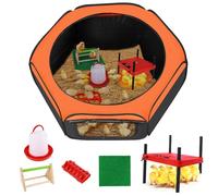 Caja de cría para pollitos, kit de iniciación 6 en 1, incluye placa de calefacción para criadores, corral de pollo para bebés, comedero de pollo, bebedero, perca, almohadilla de anidación (juego de