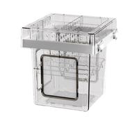 Caja de criador de peces para acuario, ventosa de 4 compartimentos, acrílico transparente, caja de aislamiento de cría betta, para incubadora de camarones Betta Guppy, incubadora de incubadora de
