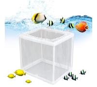 Caja de criador de peces, tanque de cría transparente para acuarios, tanque de parto seguro de peces, red de separación de peces juveniles con ventosas, ideal para aislar peces fritos, crías o peces