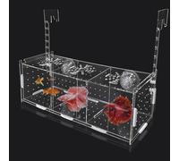 Caja de criador para pecces, Caja de cría de pecees Transparentes acrílicos con Gancho, incubadora de Acuario no Deslizante Multifuncional con Taza de succión para camarones Guppy ños