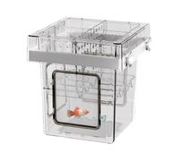 Caja de criador para pecera | Ventosa de 4 compartimentos acrílico transparente | Caja de aislamiento de cría Betta | para incubadora de camarones Betta Guppy, incubadora de incubadora de acuarios