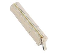 Caja de cuero, Leather Pencil And Brush Case Multicolor 20.5x5.2cm(Beige)