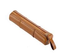 Caja de cuero, Leather Pencil And Brush Case Multicolor 20.5x5.2cm(Brown)