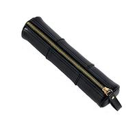 Caja de cuero, Leather Pencil And Brush Case Multicolor 20.5x5.2cm(Noir)