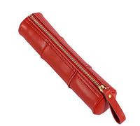 Caja de cuero, Leather Pencil And Brush Case Multicolor 20.5x5.2cm(Red)