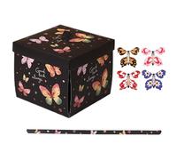 Caja de cumpleaños explosiva, mecanismo creativo de mariposa de papel, sorpresa de movimiento pop-up, diseño único de regalo de San Valentín | encantadora decoración de recuerdo de exhibición pop-up