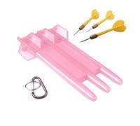 Caja de dardos - soporte de dardo ligero, cajas de dardos | Cais de dardos duraderos para dardos de acero, cartera de dardos transparentes portátiles con hebilla de bloqueo, rosa fuerte, Se référer au