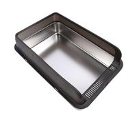 Caja de de Acero Inoxidable, Anti -Salpicaduras de Olor Fácil de Limpiar, Lados de Gato Semi Encerrados con Tapa para Gatos Grandes, Caja de para Gatos Grandes (Grande)