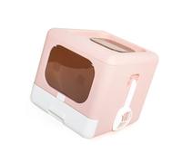 Caja de de Gato Pedal Doble Entrada y Salida Doble Espacio Interno con Diseño Cajón Cajón, Totalmente Cerrado, Fácil Instalar y Desmontar, Conveniente para (Pink)