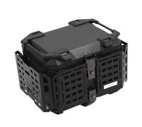 Caja de de Motocicleta Impermeable 45L Case, Material de Aleación de Aluminio Plegable para Aventuras Al Aire Libre, Adecuado para Soporte de Pasajeros Traseros (Black)