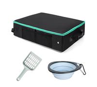 Caja De De Viaje para Gatos, Almacenamiento Conveniente, 50x40x28 Cm, Caja De Portátil, Sartén De Gato Plegable, Resistente Al Agua, Fondo Duro, para Vacaciones