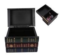 Caja de Decoración Caja En Forma de Libro con Tapa, Caja de Libros de Estilo Vintage Almacenamiento Oculto para la Tienda de la Biblioteca del Hogar, 6.3 * 4.3 * 5.2 En Caja de